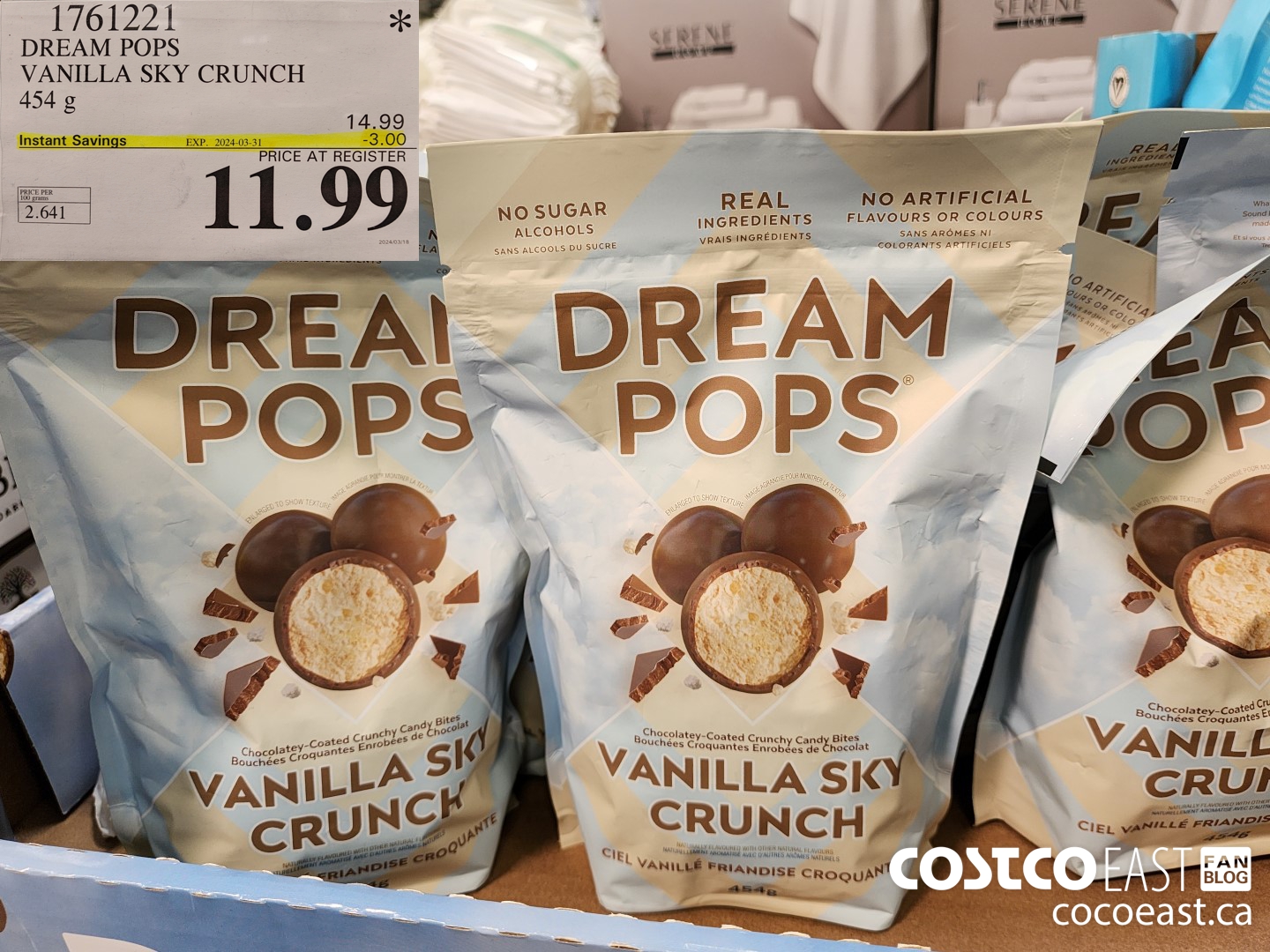 1761221 DREAM POPS VANILLA SKY CRUNCH 454 g ($3.00 INSTANT SAVINGS EXPIRES ON 2024-03-31) $11.99