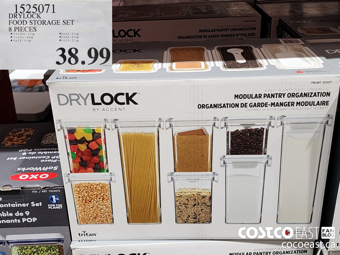 1525071 DRYLOCK FOOD STORAGE SET 8 PIECES $38.99