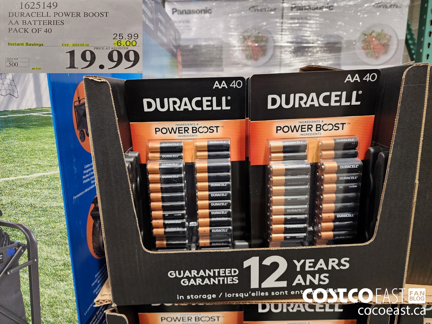 1625149 DURACELL POWER BOOST AA BATTERIES PACK OF 40 ($6.00 INSTANT SAVINGS EXPIRES ON 2024-03-10) $19.99