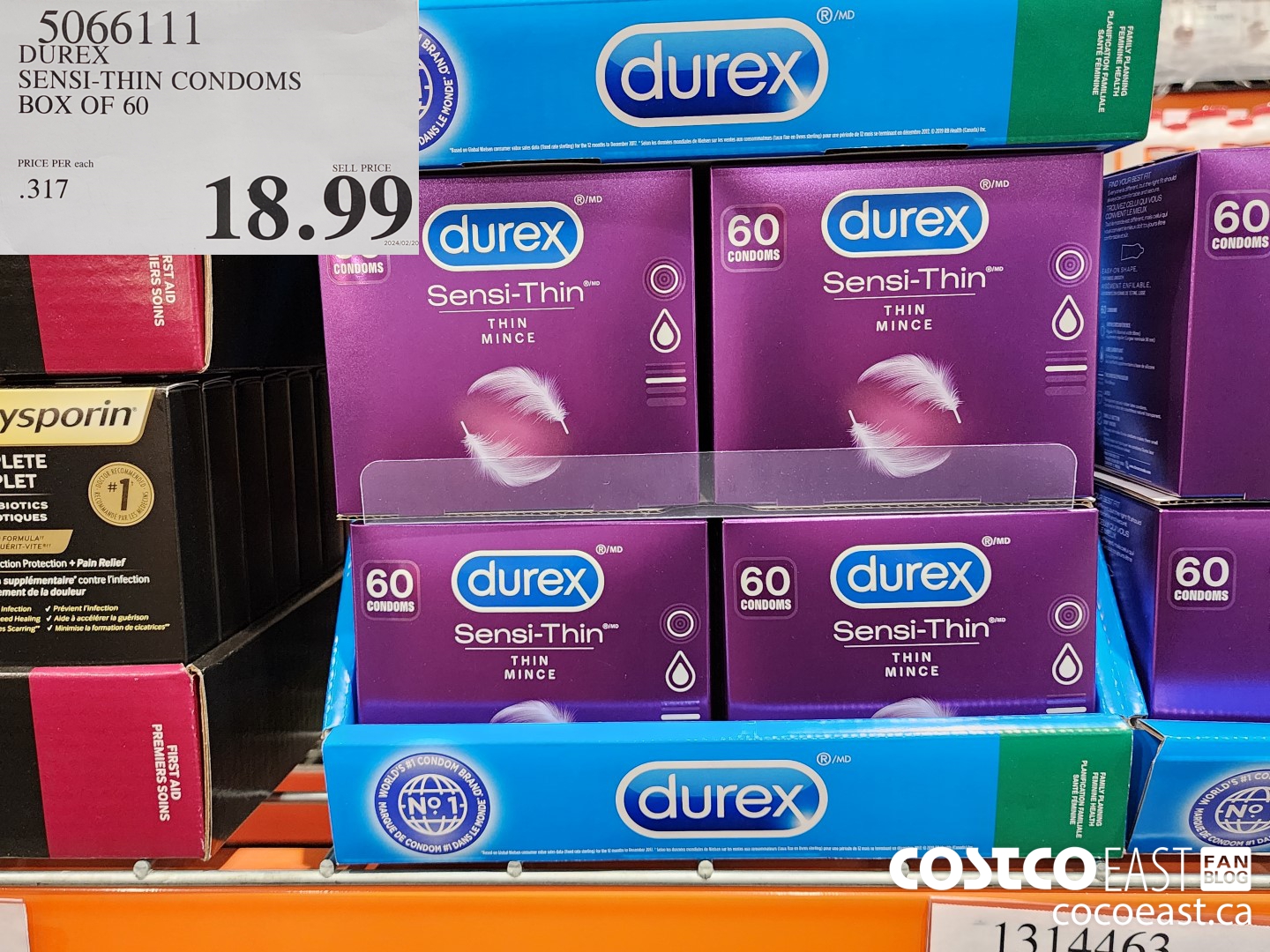 5066111 DUREX SENSI-THIN CONDOMS BOX OF 60 $18.99