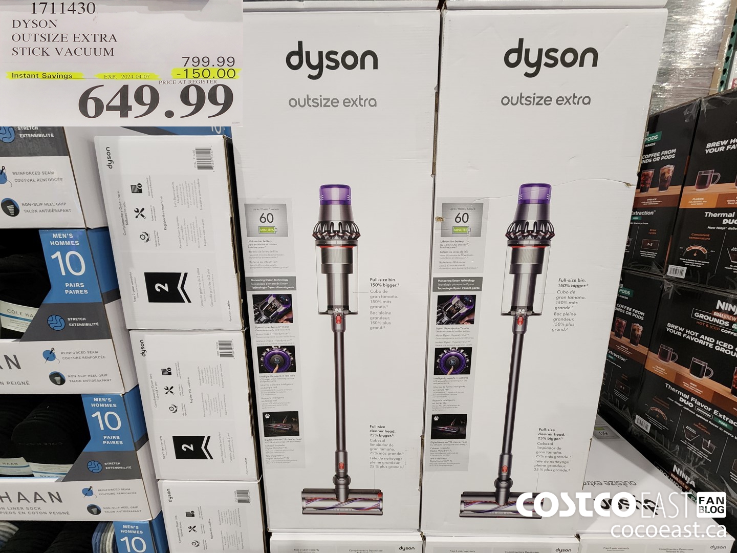 1711430 DYSON OUTSIZE EXTRA STICK VACUUM ($150.00 INSTANT SAVINGS EXPIRES ON 2024-04-07) $649.99
