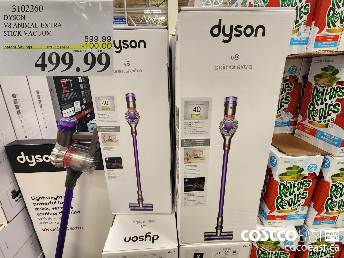 3102260 DYSON ~ V8 ANIMAL EXTRA STICK VACUUM  ($100.00 INSTANT SAVINGS EXPIRES ON 2024-04-04) $499.99