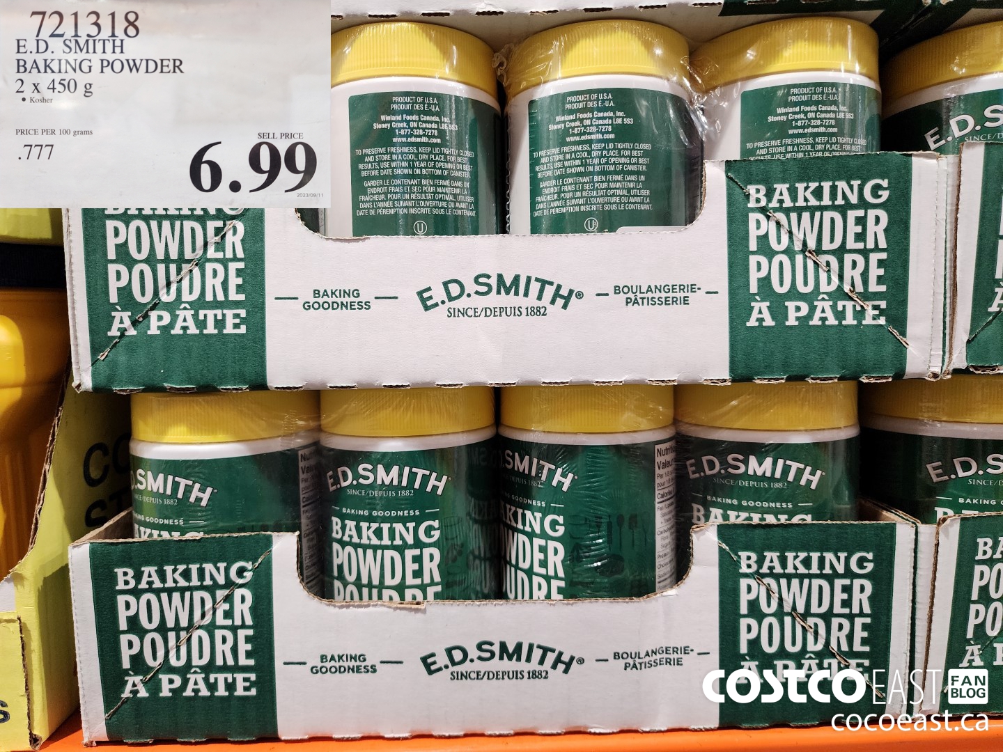 721318 E.D. SMITH BAKING POWDER 2 x 450 g $6.99