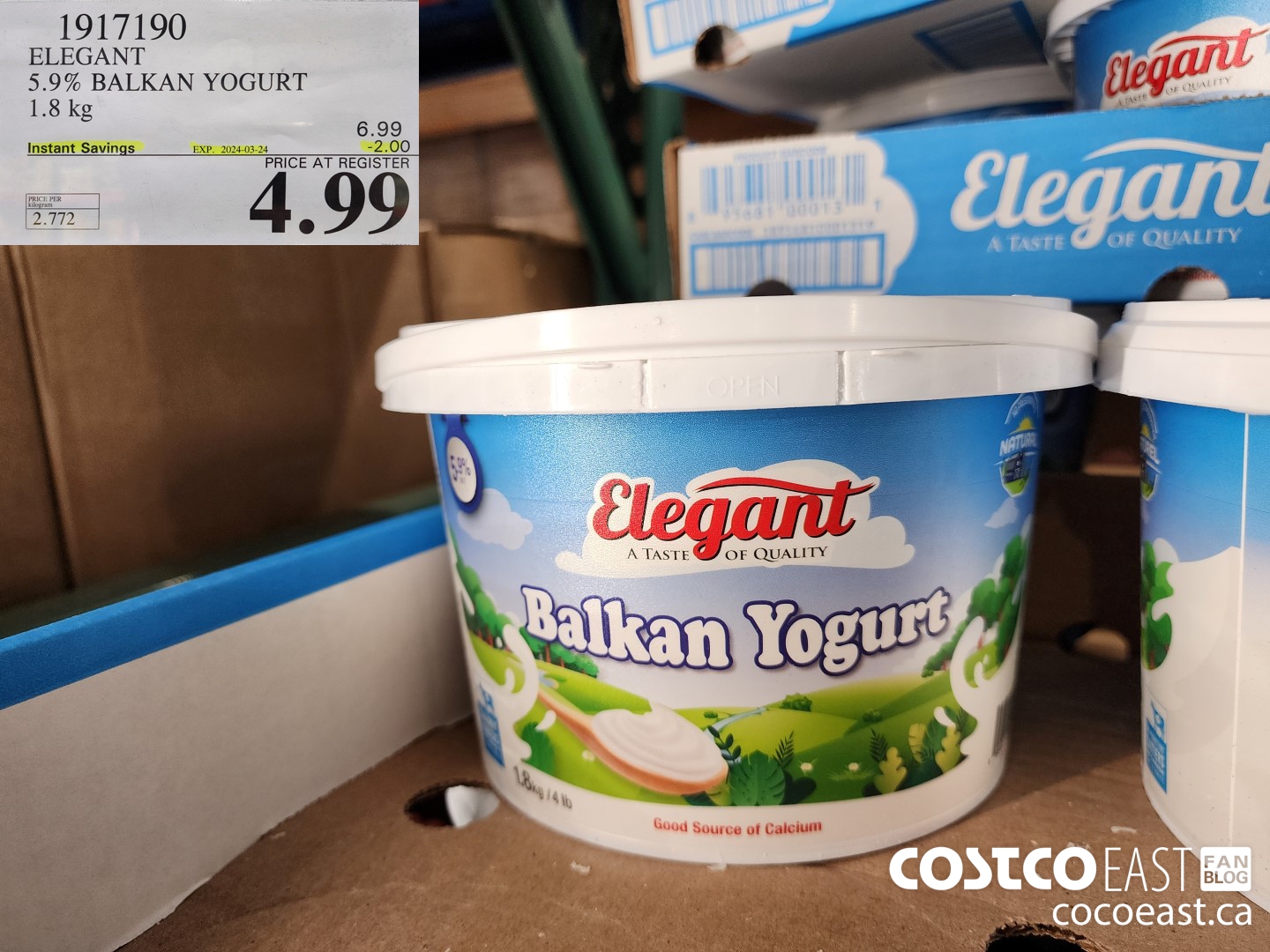 1917190 ELEGANT 5.9% BALKAN YOGURT 1.8k ($2.00 INSTANT SAVINGS EXPIRES ON 2024-03-24) $4.99