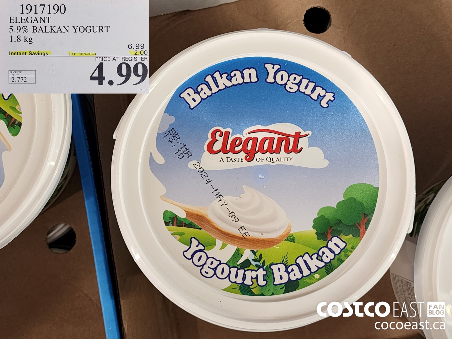 1917190 ELEGANT 5.9% BALKAN YOGURT 1.8k ($2.00 INSTANT SAVINGS EXPIRES ON 2024-03-24) $4.99