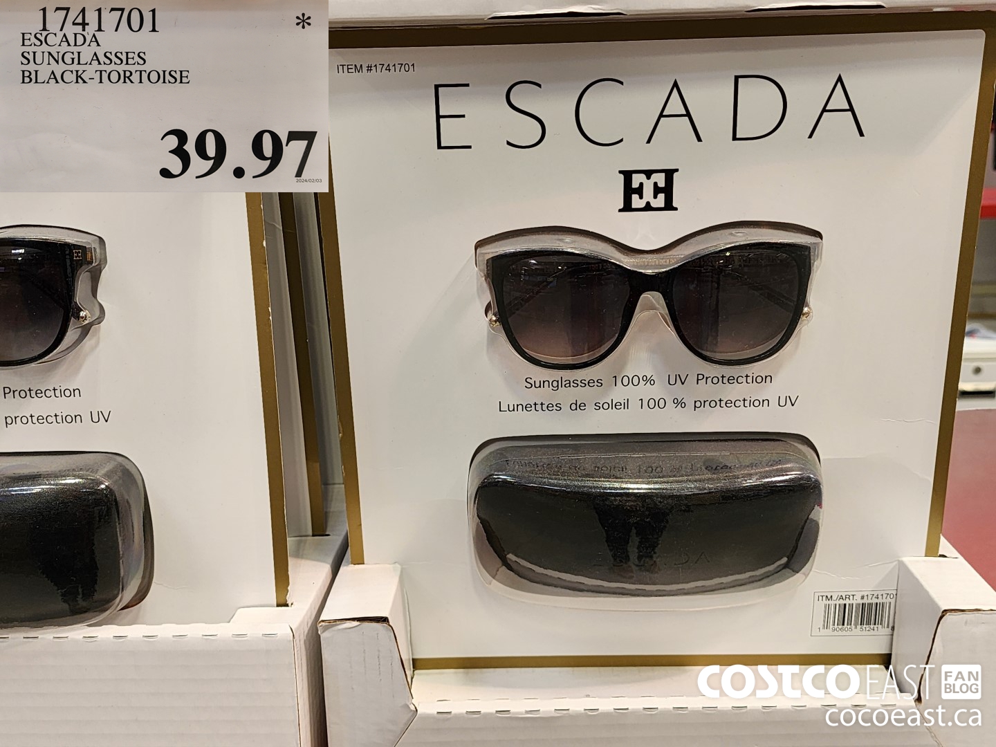 1741701 ESCADA SUNGLASSES BLACK-TORTOISE $39.97