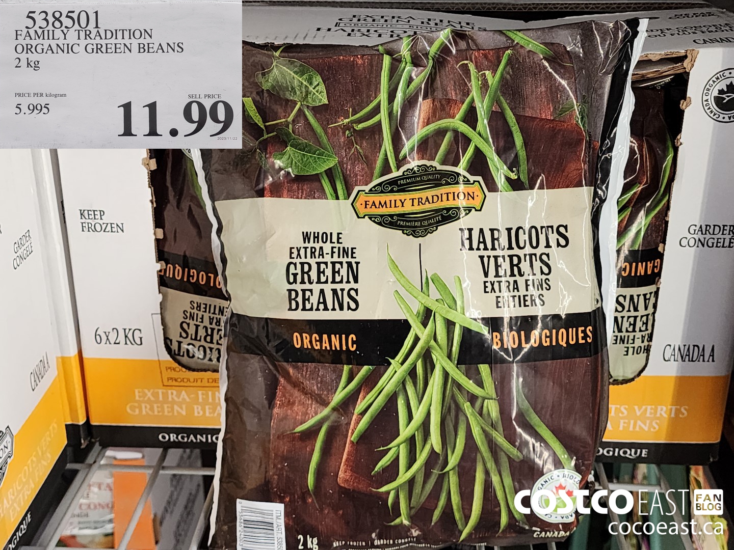 538501 FAMILY TRADITION ORGANIC GREEN BEANS 2 KG $11.99