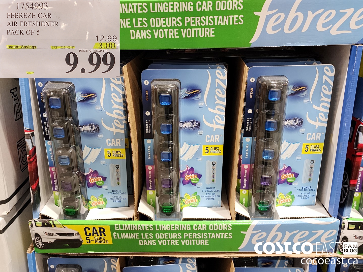 1754993 FEBREZE CAR AIR FRESHENER PACK OF 5 ($3.00 INSTANT SAVINGS EXPIRES ON 2024-03-17) $9.99
