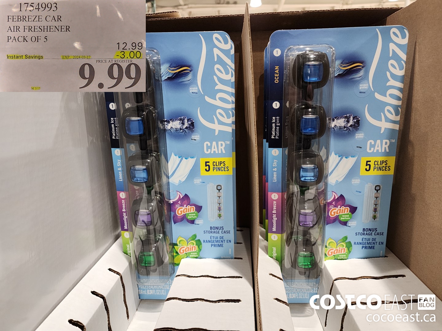 1754993 FEBREZE CAR AIR FRESHENER PACK OF 5 ($3.00 INSTANT SAVINGS EXPIRES ON 2024-03-17) $9.99