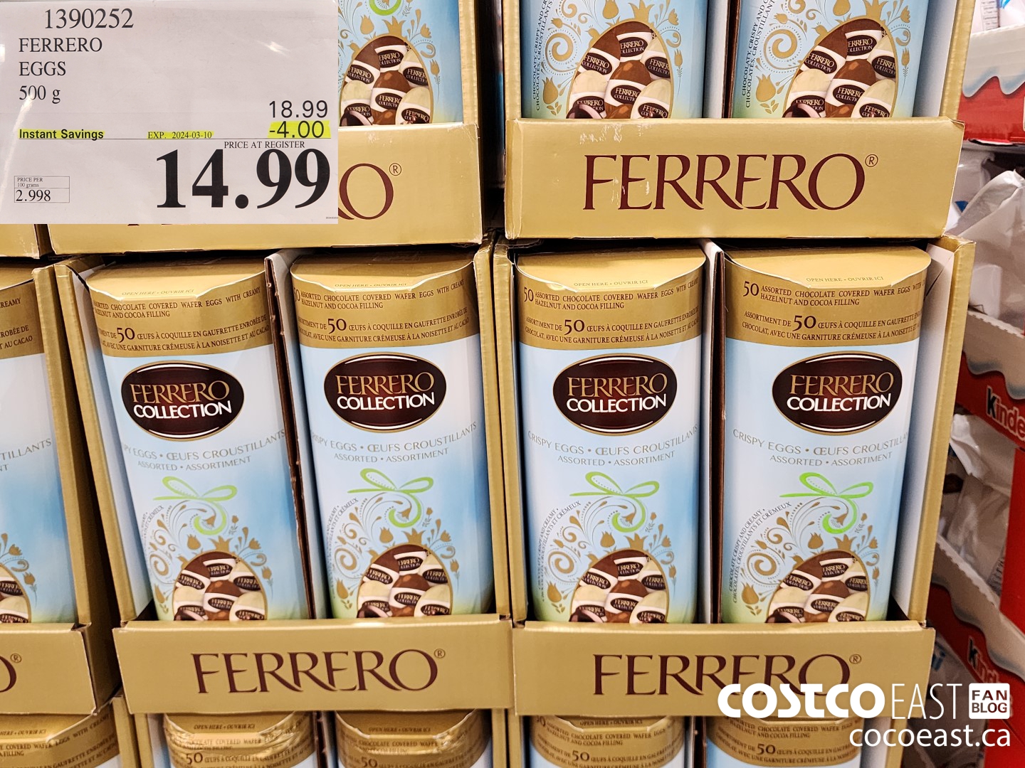 1390252 FERRERO EGGS 500G ($4.00 INSTANT SAVINGS EXPIRES ON 2024-03-10) $14.99