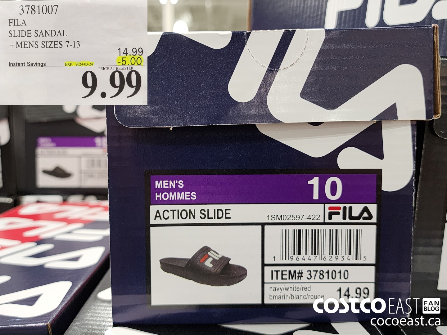 3781007 FILA SLIDE SANDAL +MENS SIZES 7-13 ($5.00 INSTANT SAVINGS EXPIRES ON 2024-03-24) $9.99