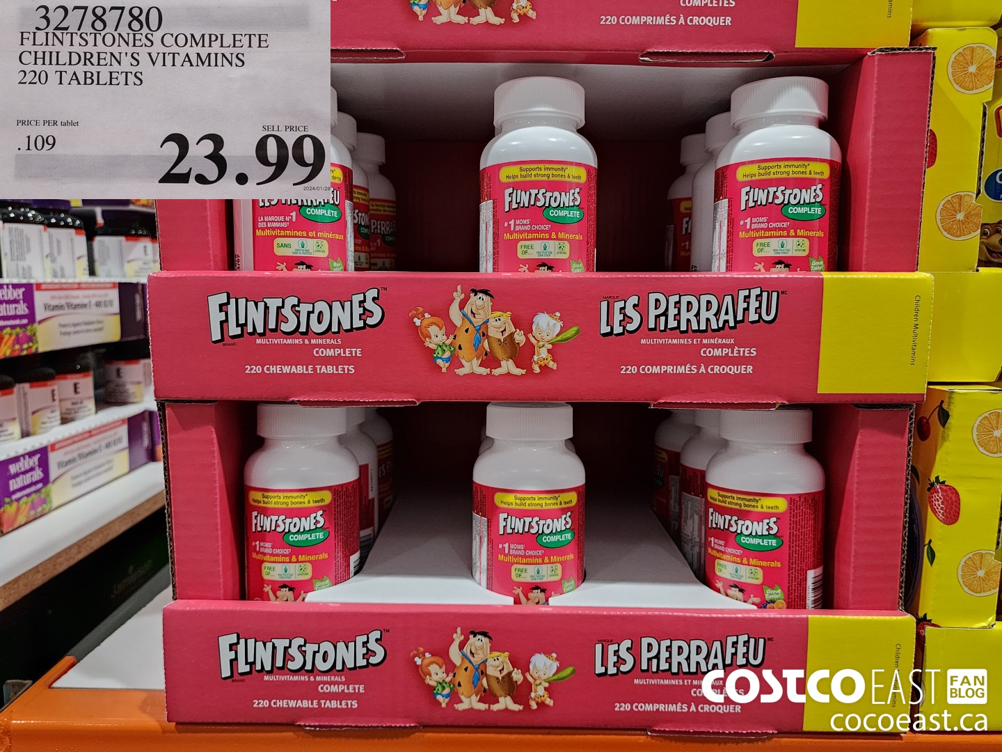 3278780 FLINTSTONES COMPLETE CHILDREN'S VITAMINS 220 TABLETS $23.99