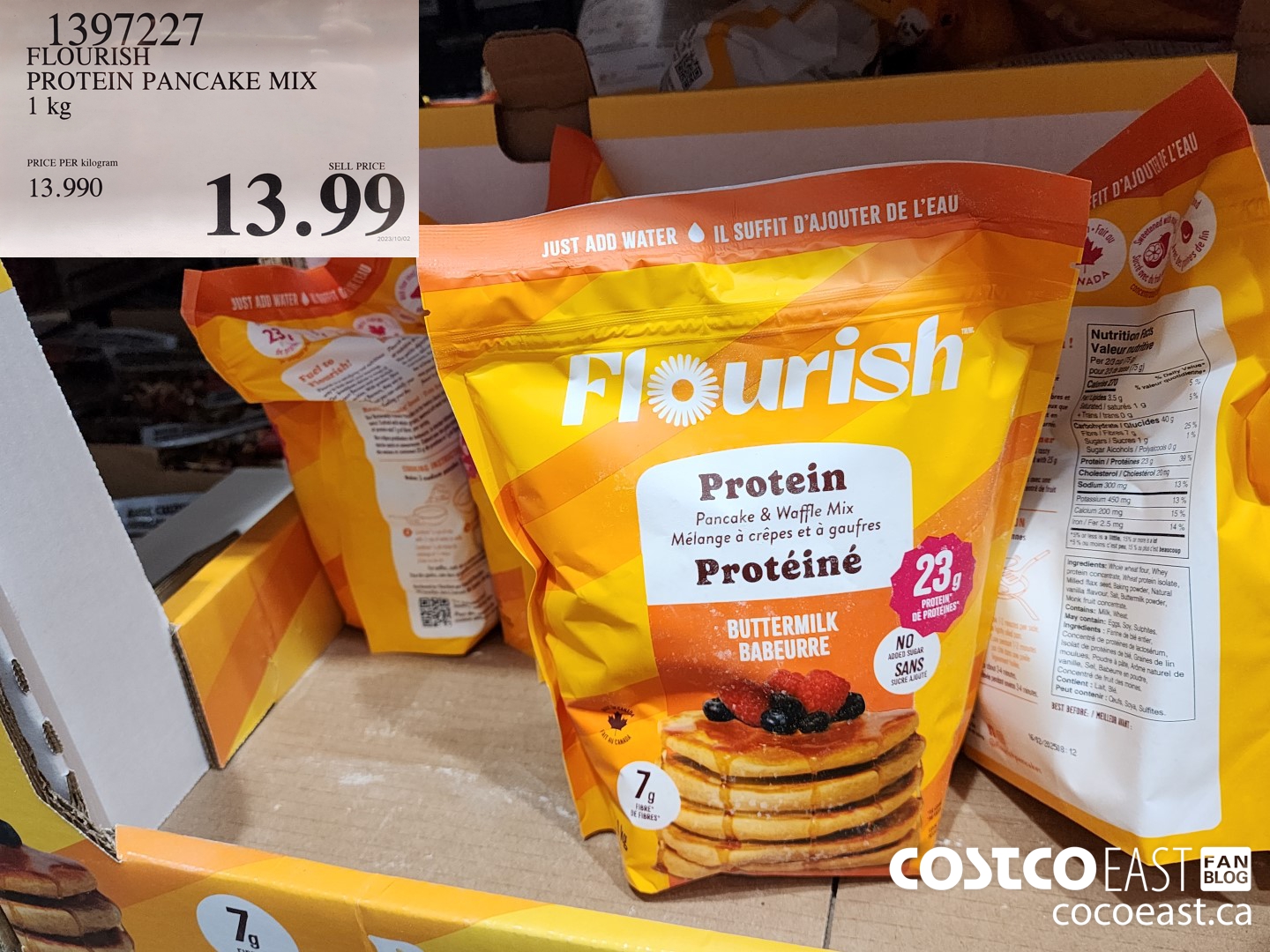 1397227 FLOURISH PROTEIN PANCAKE MIX 1KG $13.99