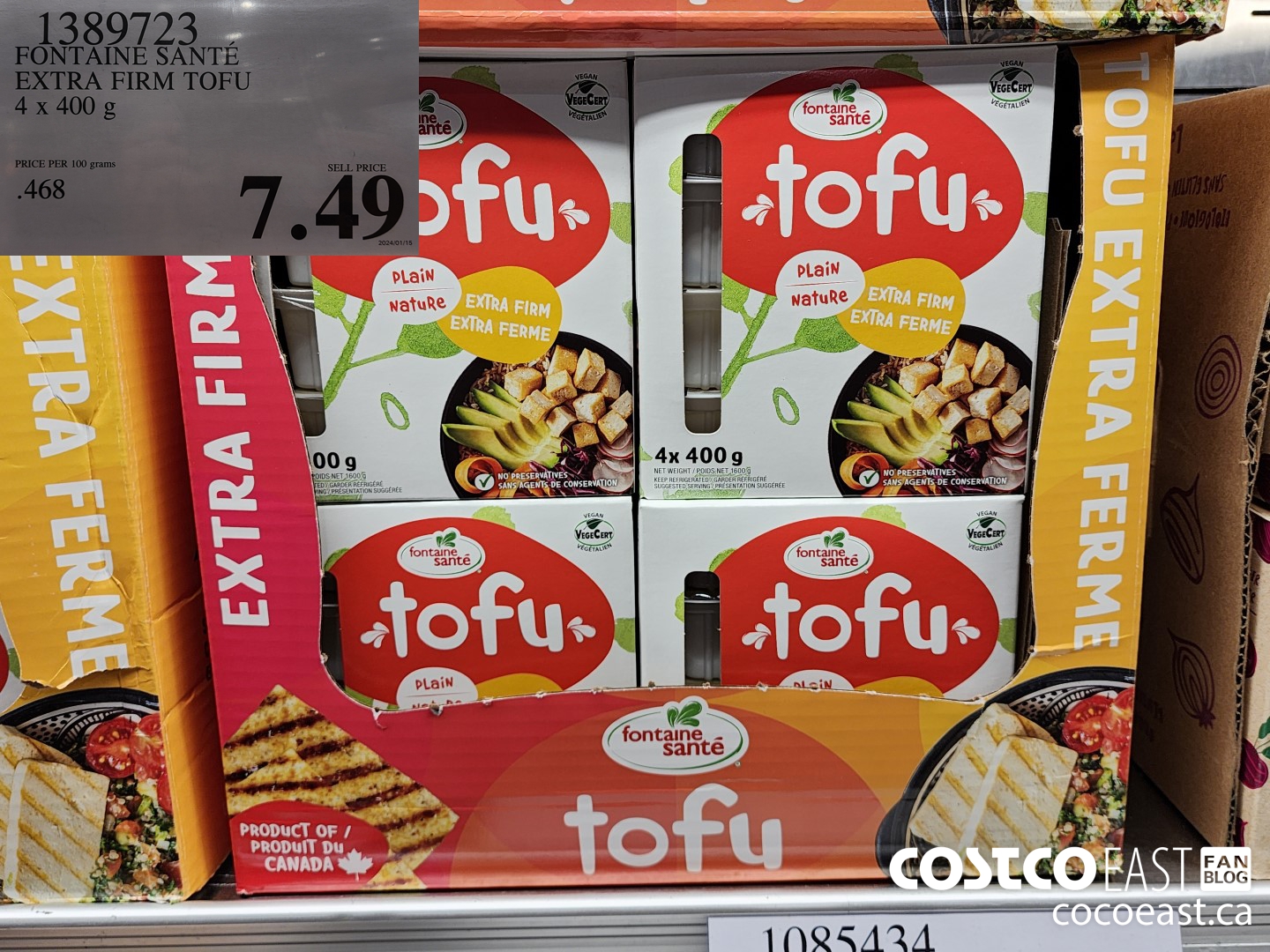 1389723 FONTAINE SANTE EXTRA FIRM TOFU 4 x 400 g $7.49