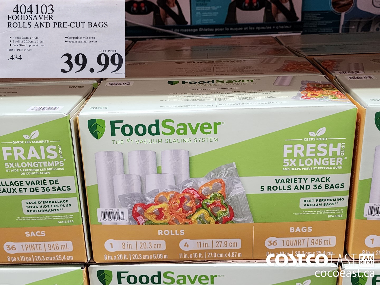 404103 FOODSAVER ROLLS AND PRE-CUT BAGS $39.99