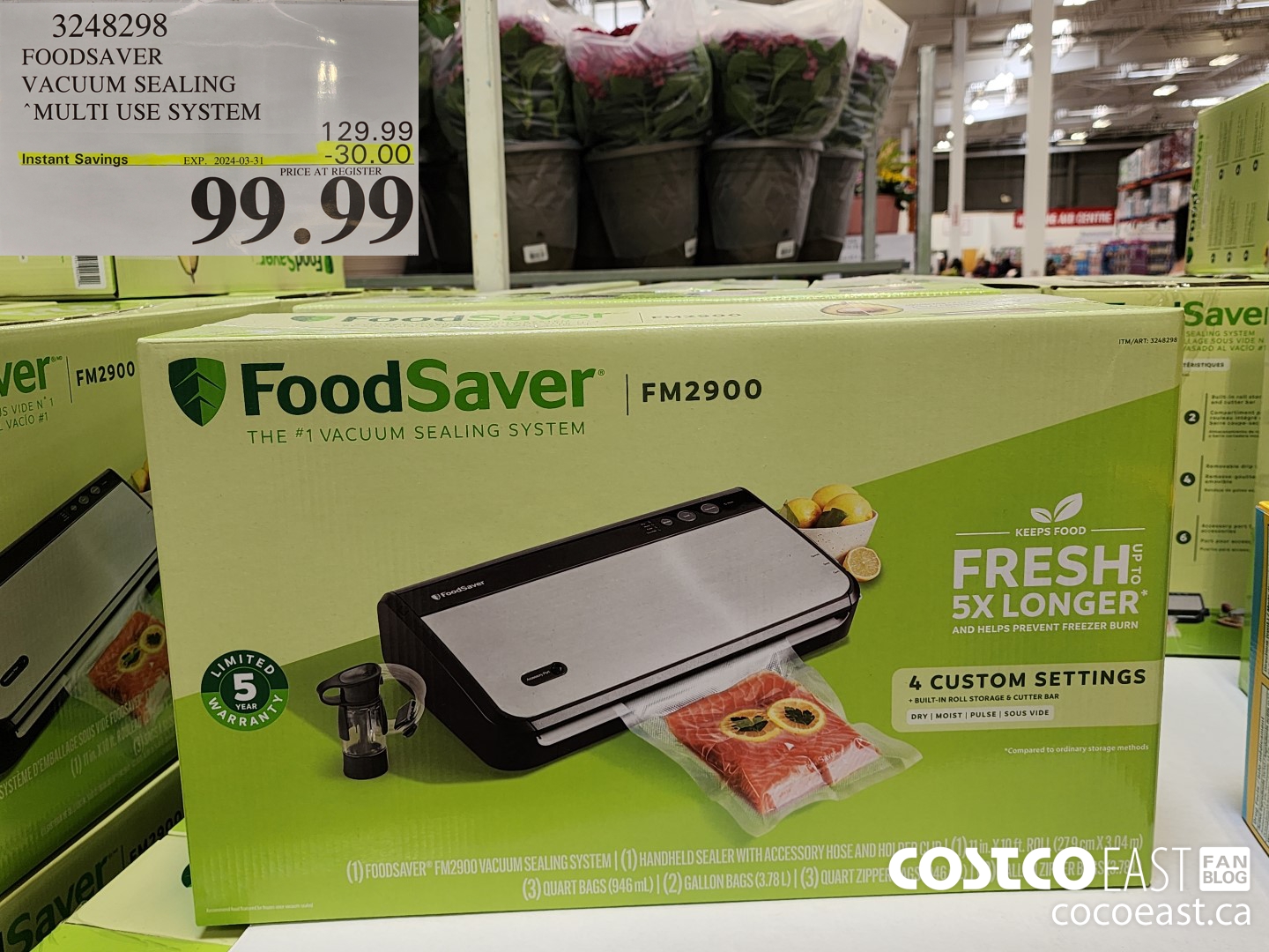 3248298 FOODSAVER VACUUM SEALING “MULTI USE SYSTEM ($30.00 INSTANT SAVINGS EXPIRES ON 2024-03-31) $99.99