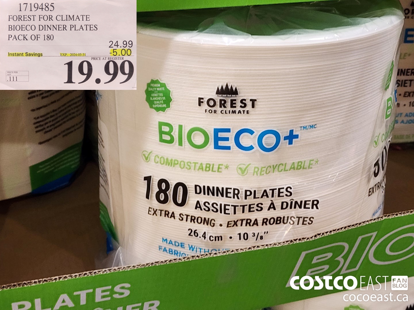 1719485 FOREST FOR CLIMATE BIOECO DINNER PLATES PACK OF 180 ($5.00 INSTANT SAVINGS EXPIRES ON 2024-03-31) $19.99