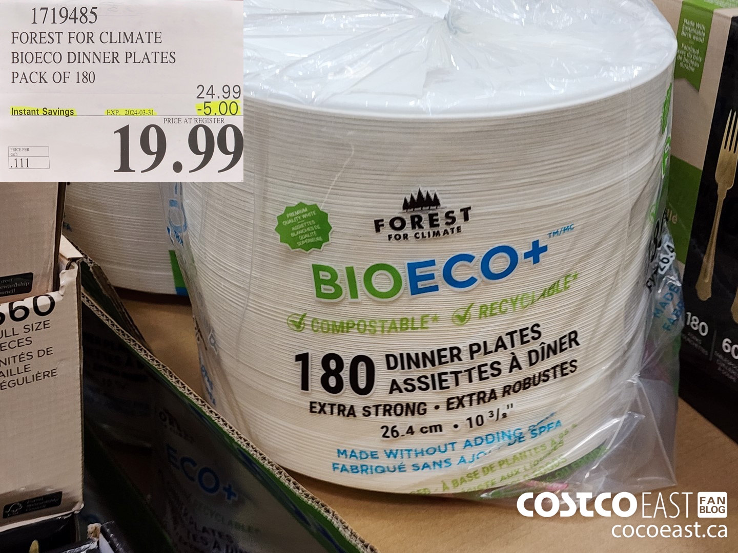 1719485 FOREST FOR CLIMATE BIOECO DINNER PLATES PACK OF 180 ($5.00 INSTANT SAVINGS EXPIRES ON 2024-03-31) $19.99