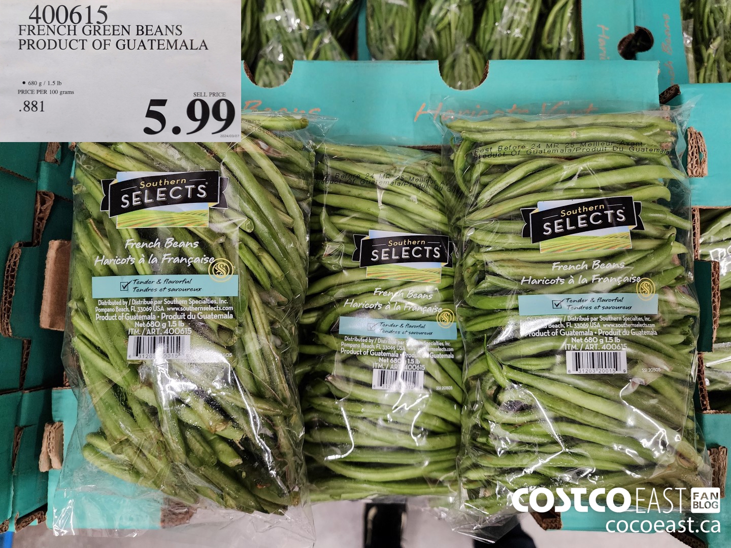 400615 FRENCH GREEN BEANS PRODUCT OF GUATEMALA $5.99