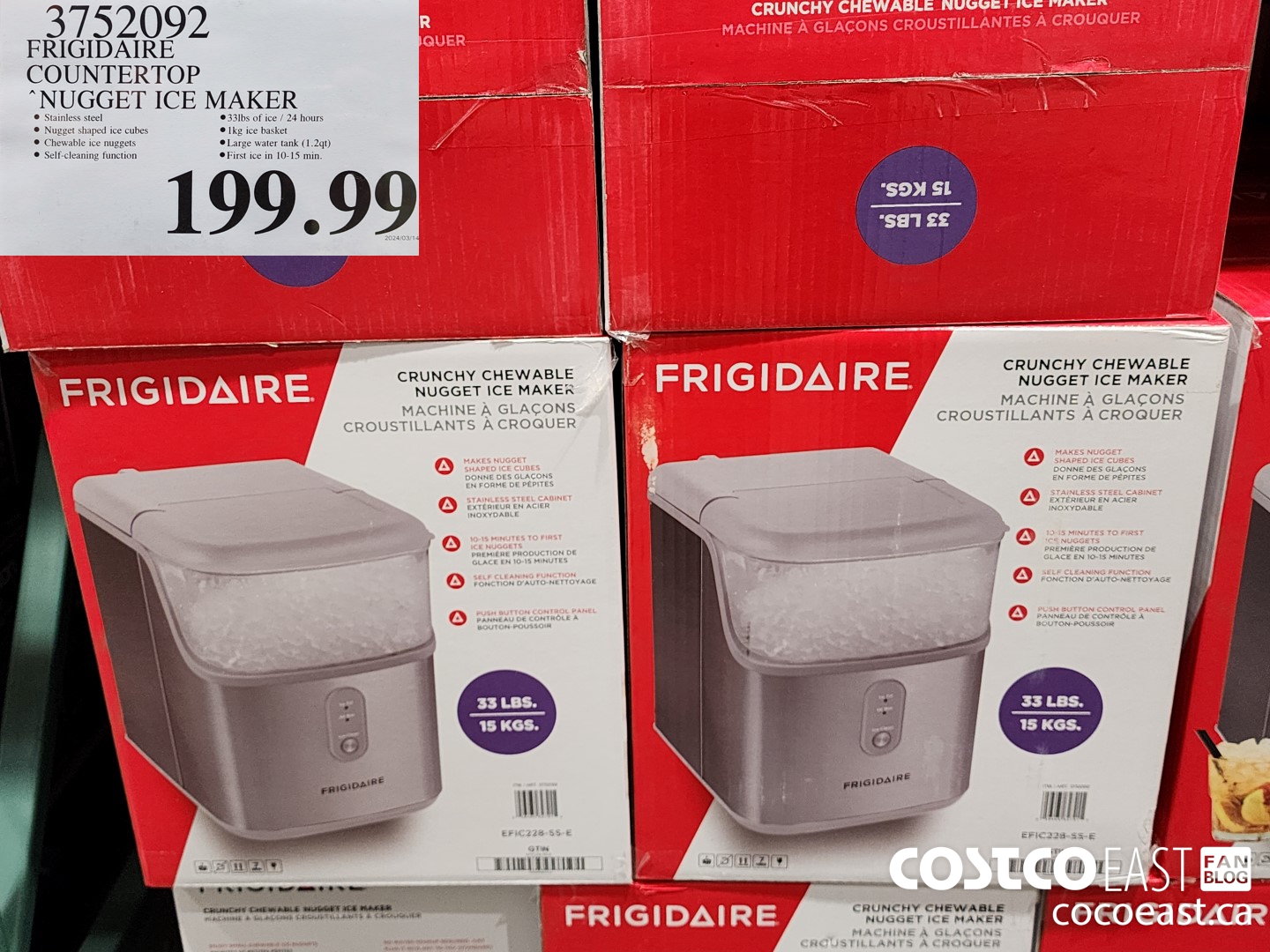 3152092 FRIGIDAIRE COUNTERTOP “NUGGET ICE MAKER $199.99