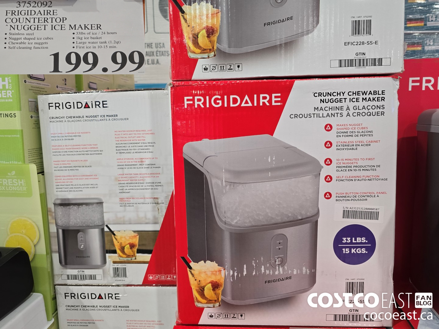 3752092 FRIGIDAIRE COUNTERTOP NUGGET ICE MAKER $199.99