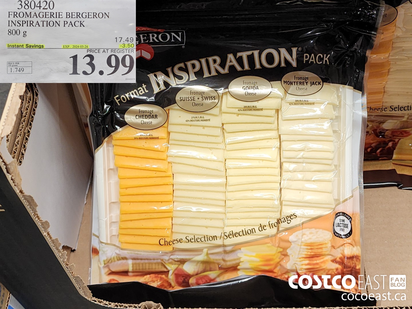 380420 FROMAGERIE BERGERON INSPIRATION PACK 800 G ($3.50 INSTANT SAVINGS EXPIRES ON 2024-03-24) $13.99