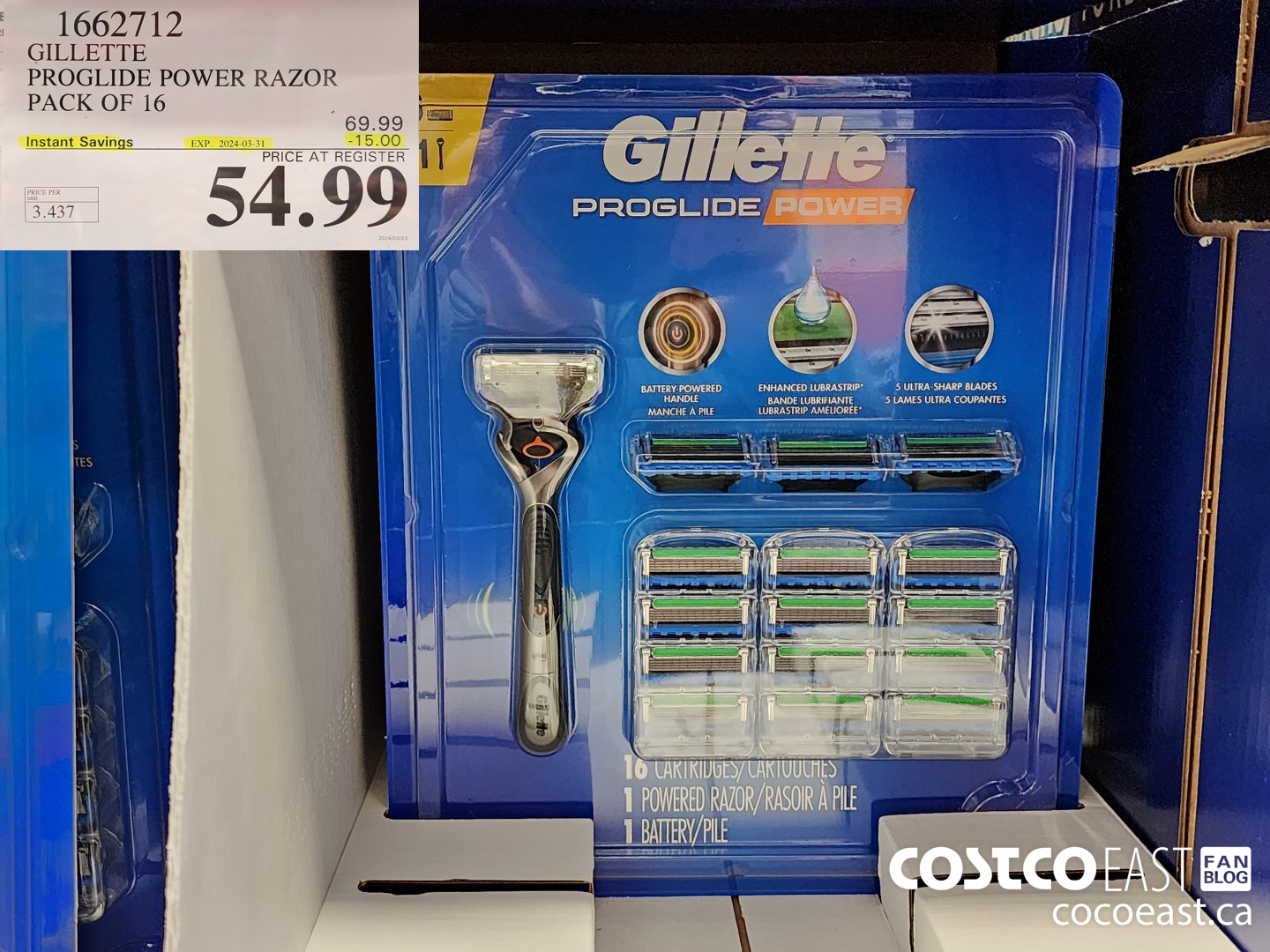 1662712 FUSION PROGLIDE POWER WITH HANDLE PACK OF 16 ($15.00 INSTANT SAVINGS EXPIRES ON 2024-03-31) $54.99