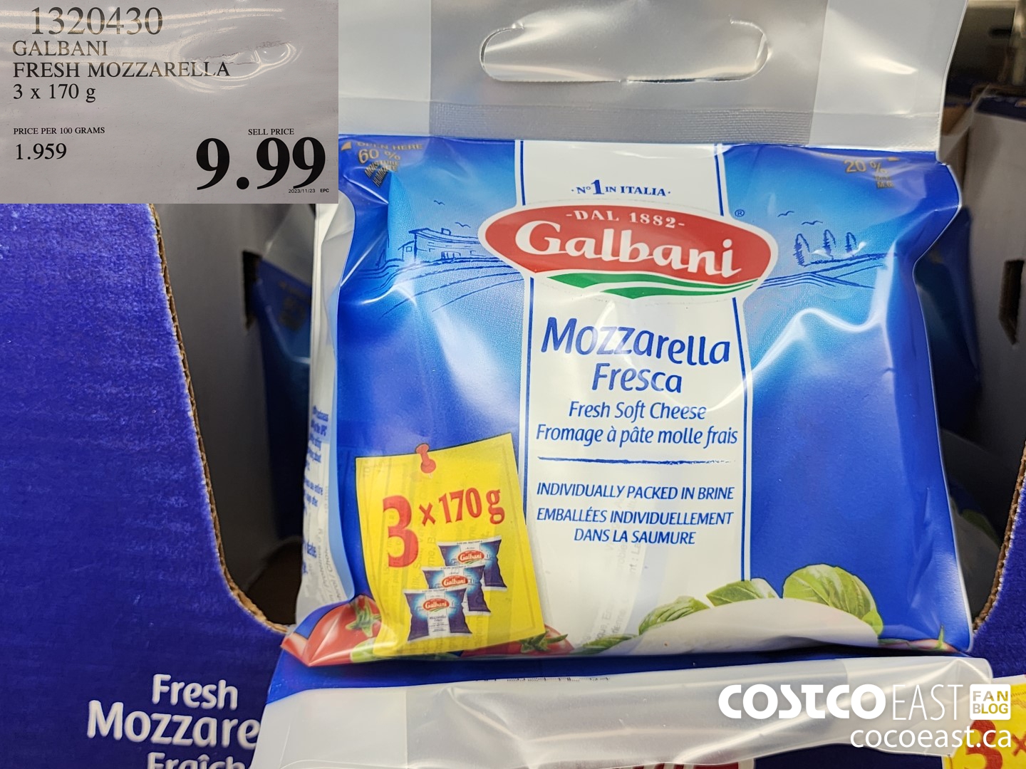 1320430 GALBANI FRESH MOZZARELLA 3 X 170 G $9.99