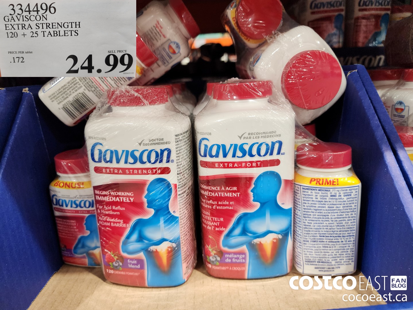 334496 GAVISCON EXTRA STRENGTH 120 + 25 TABLETS $24.99