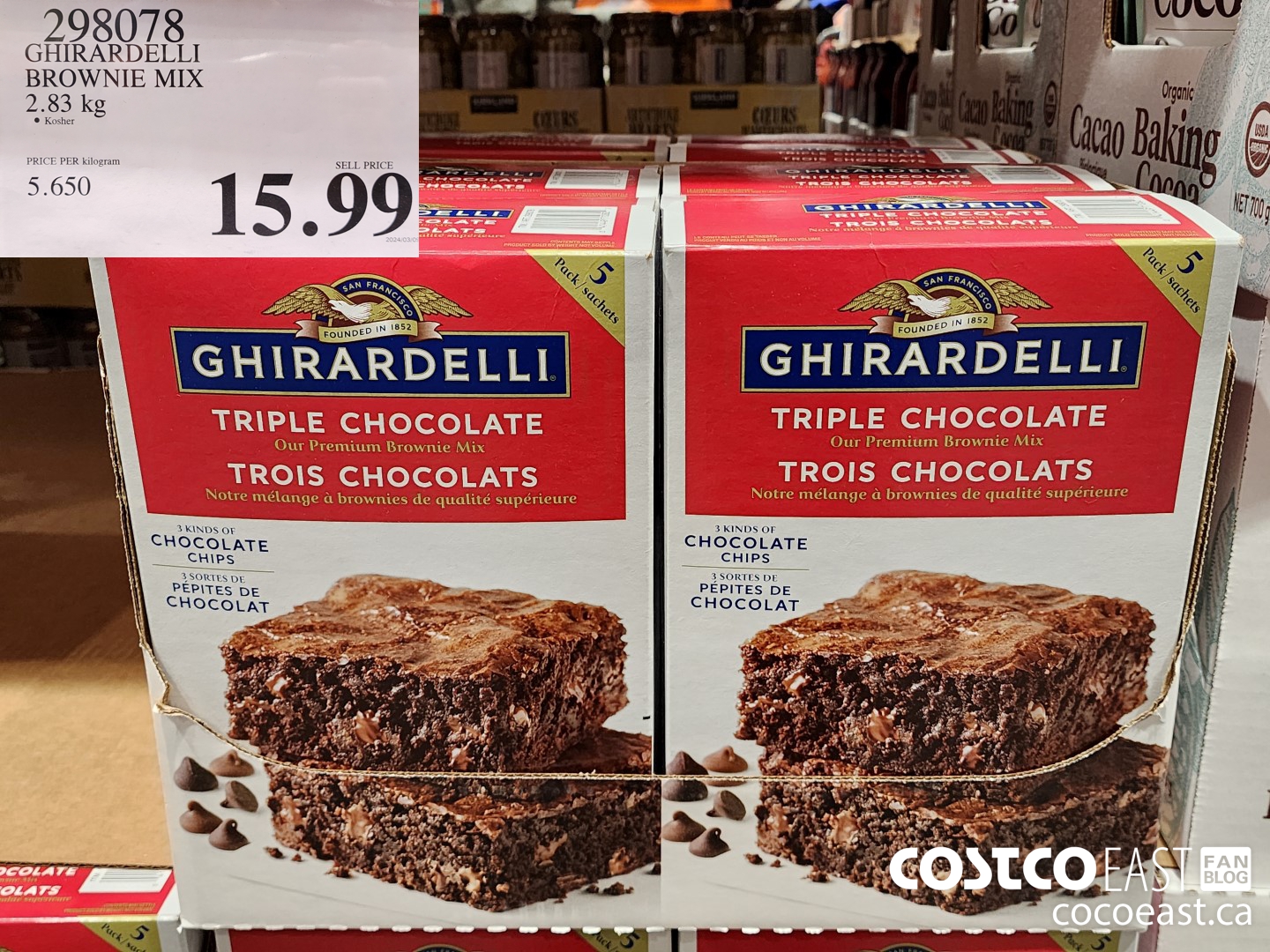 298078 GHIRARDELLI BROWNIE MIX 2.83 KG $15.99