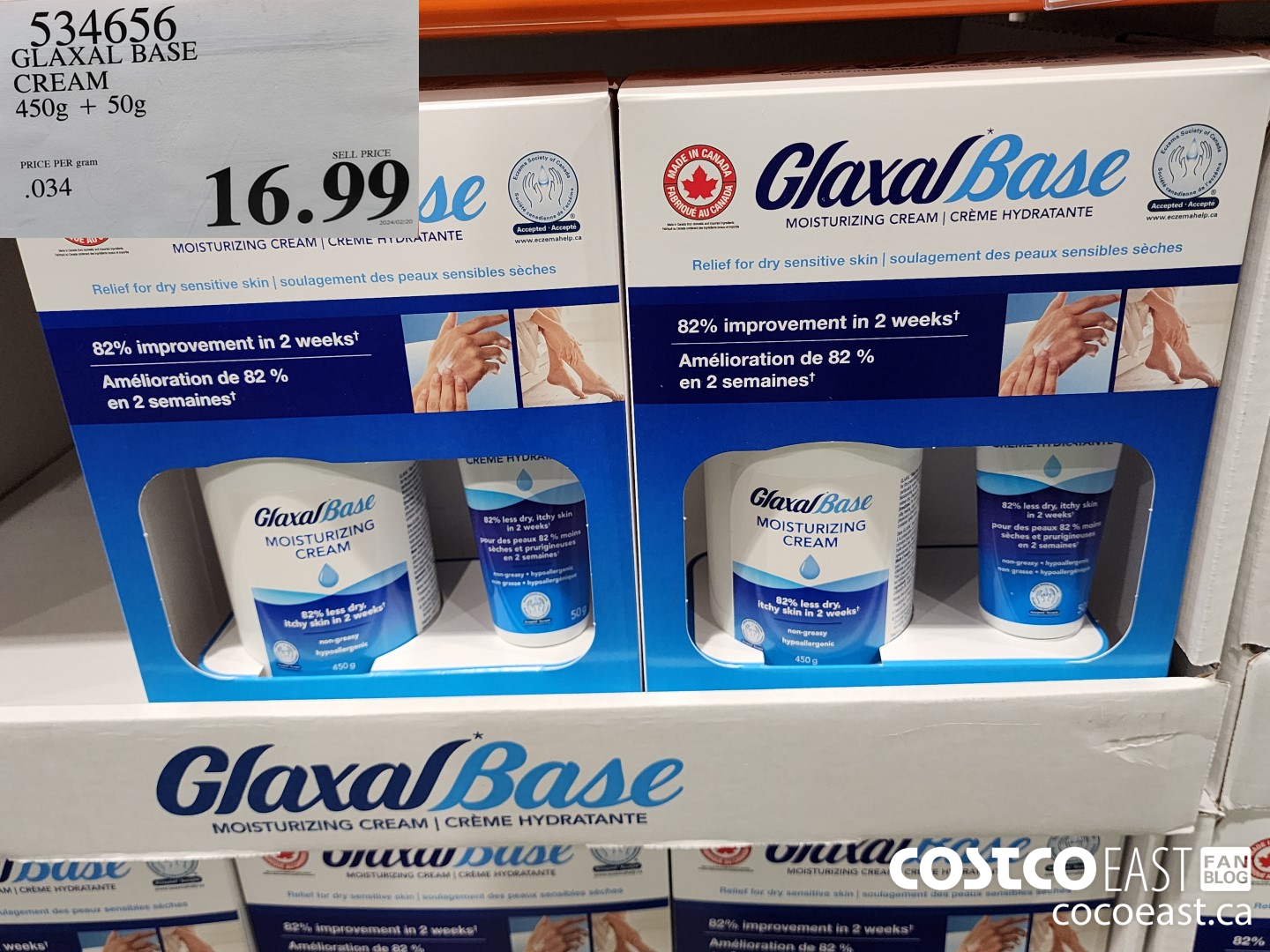 534656 GLAXAL BASE CREAM 450G + 50G $16.99