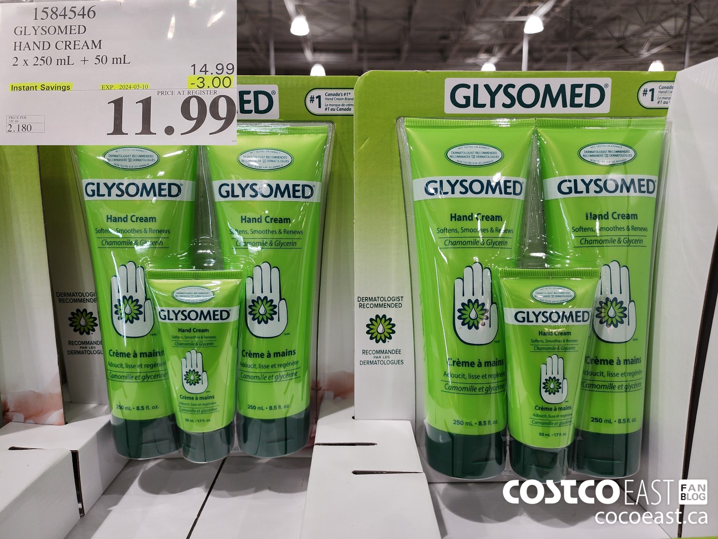 1584546 GLYSOMED HAND CREAM 2x 250 mL + 50 mL ($3.00 INSTANT SAVINGS EXPIRES ON 2024-03-10) $11.99