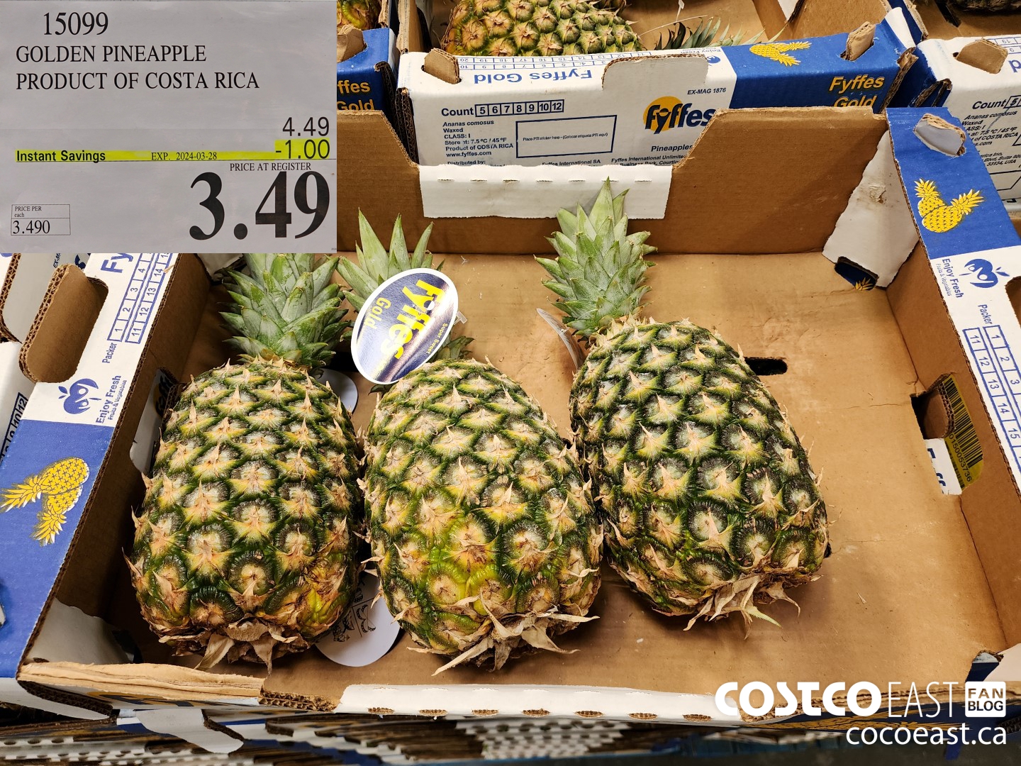 15099 GOLDEN PINEAPPLE PRODUCT OF COSTA RICA ($1.00 INSTANT SAVINGS EXPIRES ON 2024-03-28) $3.49