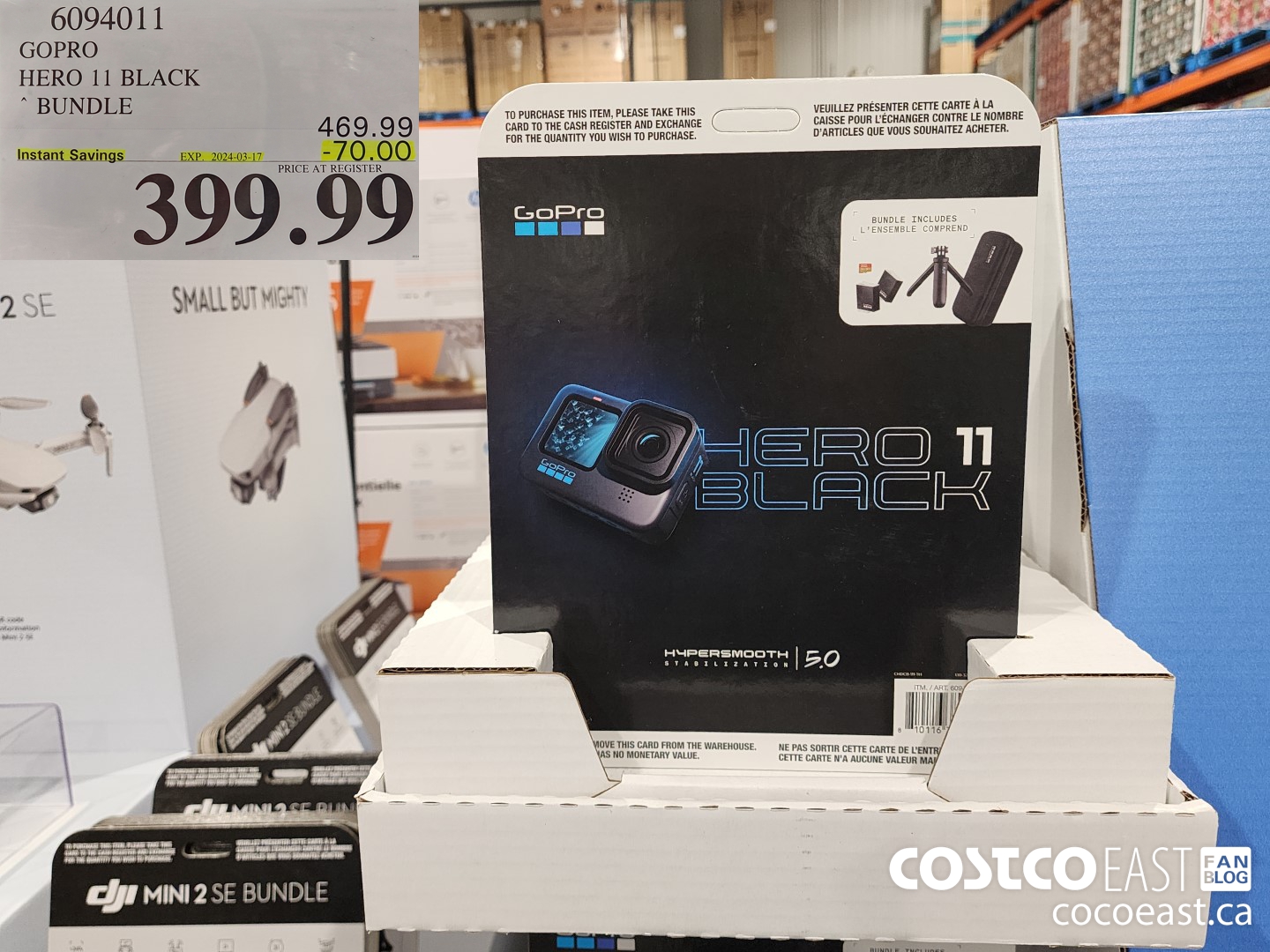 6094011 GOPRO HERO 11 BLACK ~ BUNDLE ($70.00 INSTANT SAVINGS EXPIRES ON 2024-03-17) $399.99