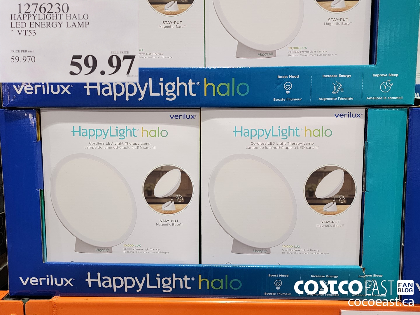 1276230 HAPPYLIGHT HALO LED ENERGY LAMP VT53 $59.97