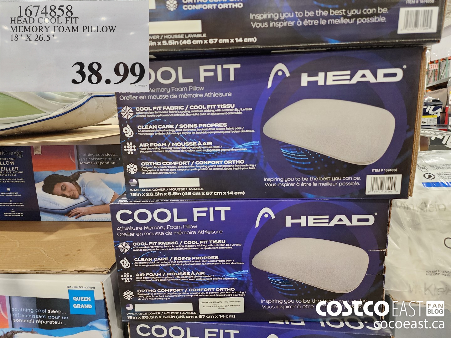 1674858 HEAD COOL FIT MEMORY FOAM PILLOW 18