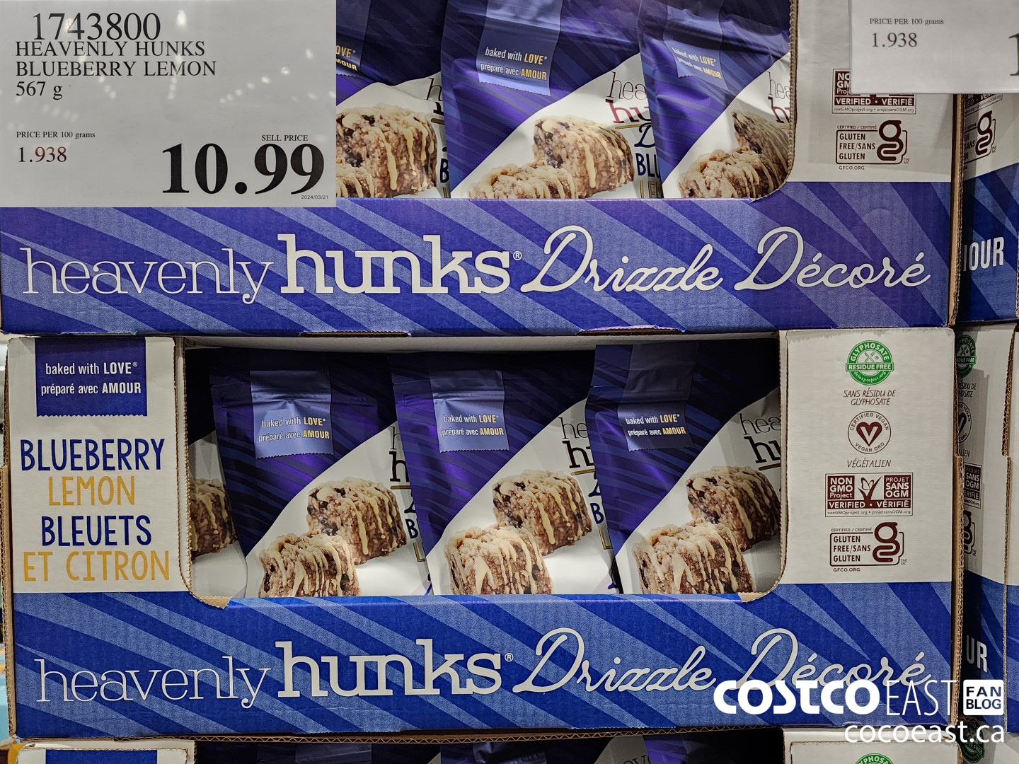 1743800 HEAVENLY HUNKS BLUEBERRY LEMON 567 g $10.99