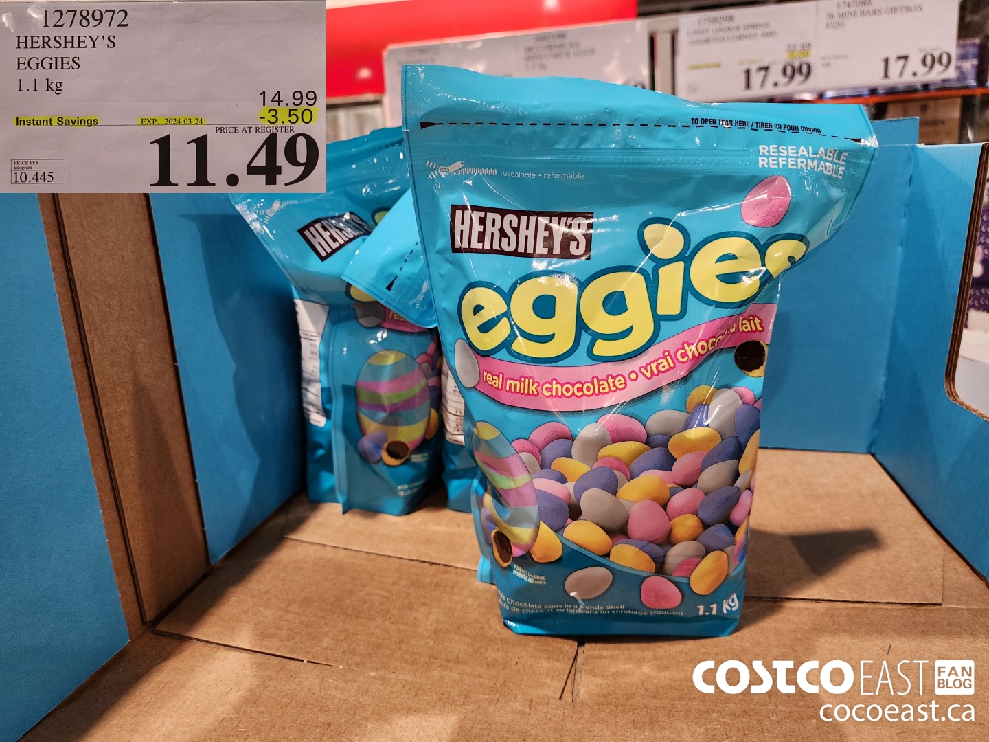 1278972 HERSHEY'S EGGIES 1.1 kg ($3.50 INSTANT SAVINGS EXPIRES ON 2024-03-24) $11.49