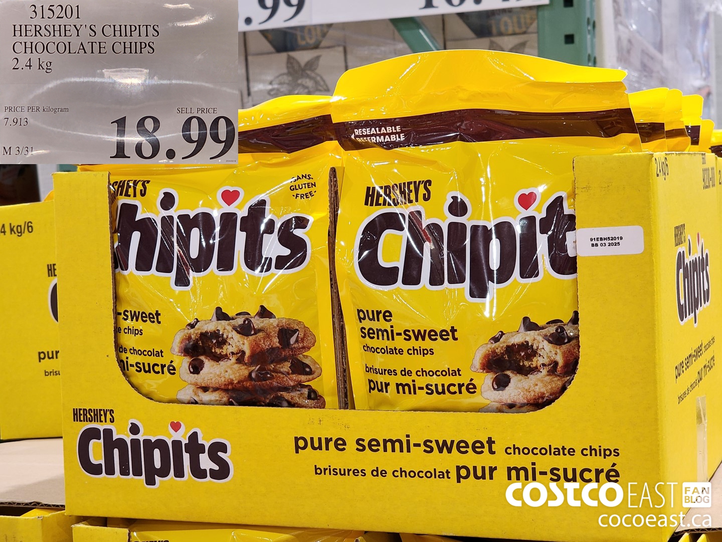 315201 HERSHEY CHIPITS CHOCOLATE CHIPS 2.4 KG $18.99