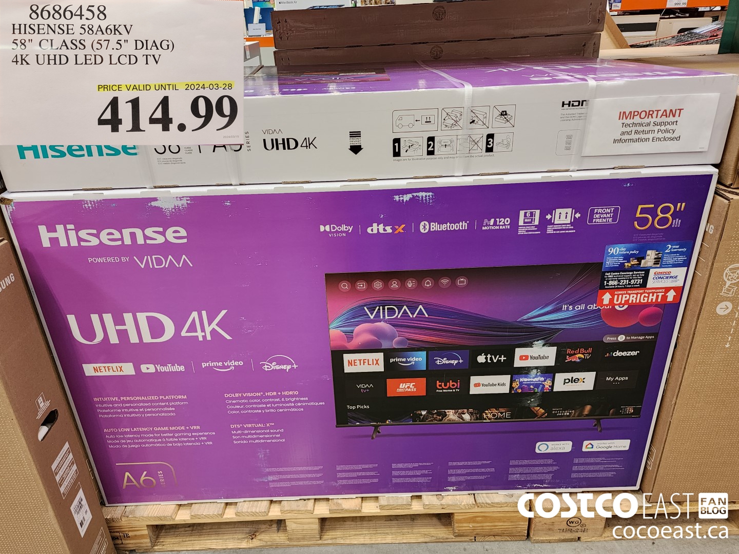 8686458 HISENSE 58A6KV 58