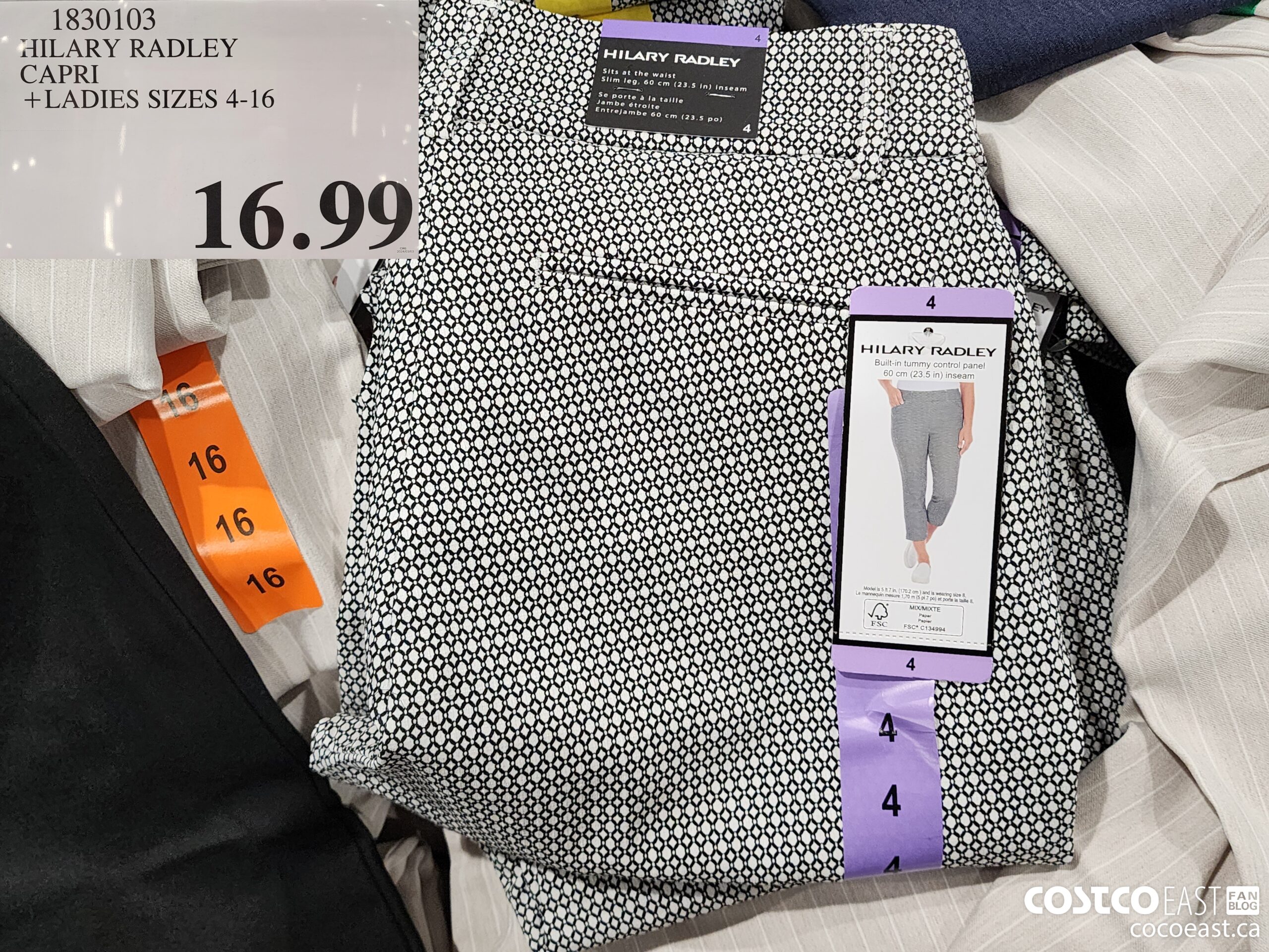 1830103 HLARY RADLEY CAPRI + LADIES SIZES 4-16 $16.99