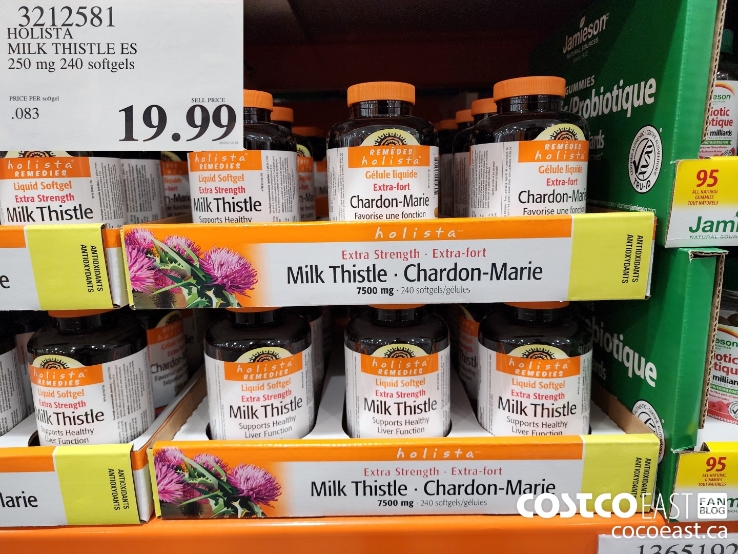 3212581 HOLISTA MILK THISTLE ES 250 mg 240 softgels $19.99