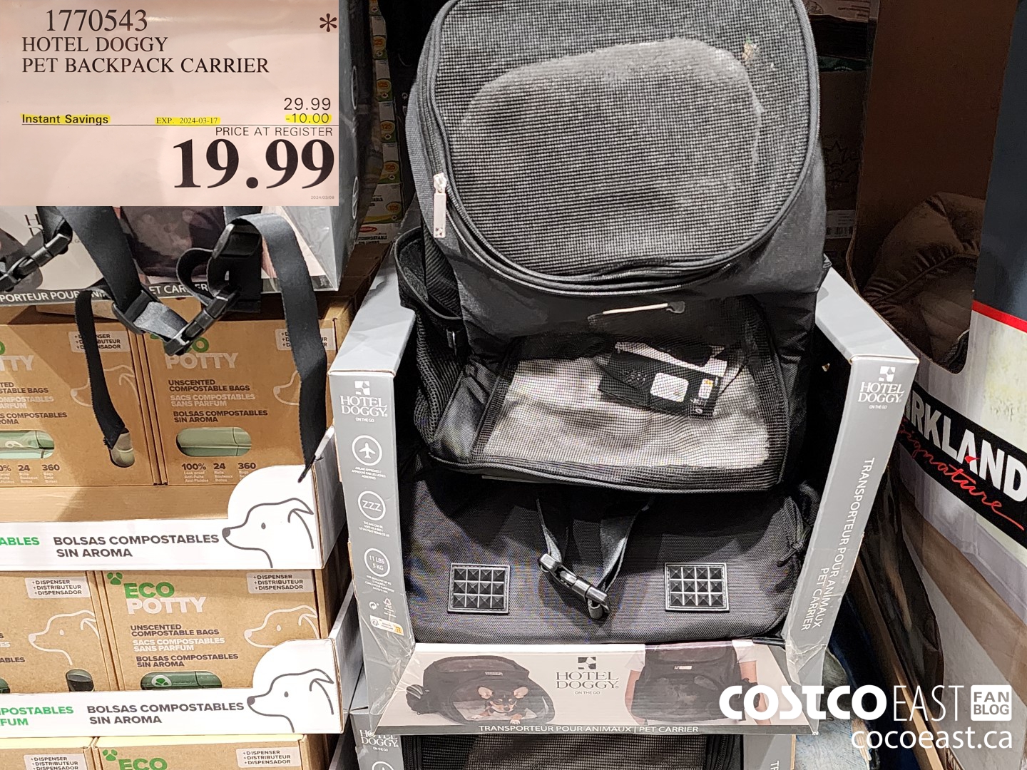 1770543 HOTEL DOGGY PET BACKPACK CARRIER ($10.00 INSTANT SAVINGS EXPIRES ON 2024-03-17) $19.99