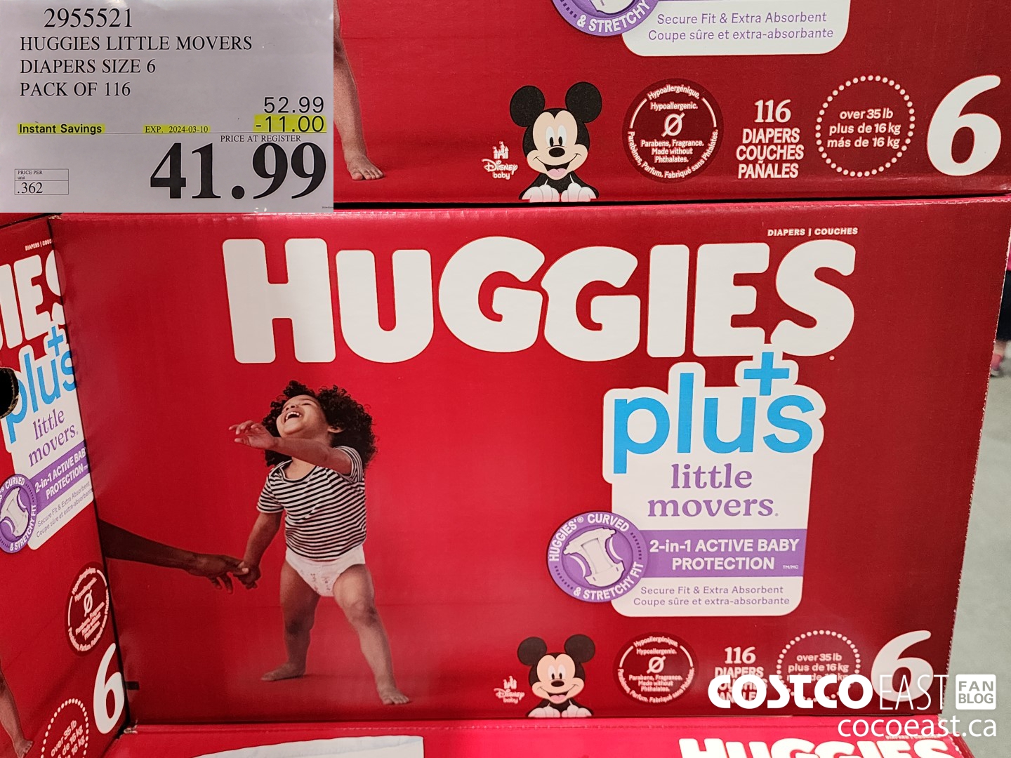 2955521 HUGGIES LITTLE MOVERS DIAPERS SIZE 6 PACK OF 116 ($11.00 INSTANT SAVINGS EXPIRES ON 2024-03-10) $41.99