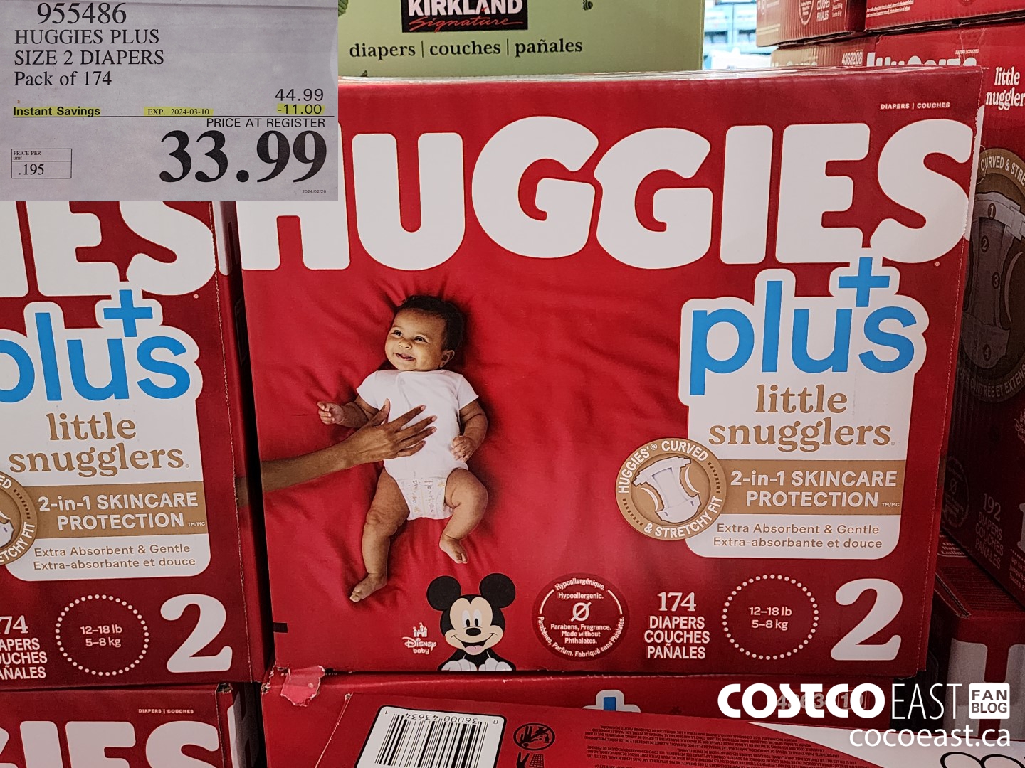 955486 HUGGIES PLUS SIZE 2 DIAPERS Pack of 174 ($11.00 INSTANT SAVINGS EXPIRES ON 2024-03-10) $33.99