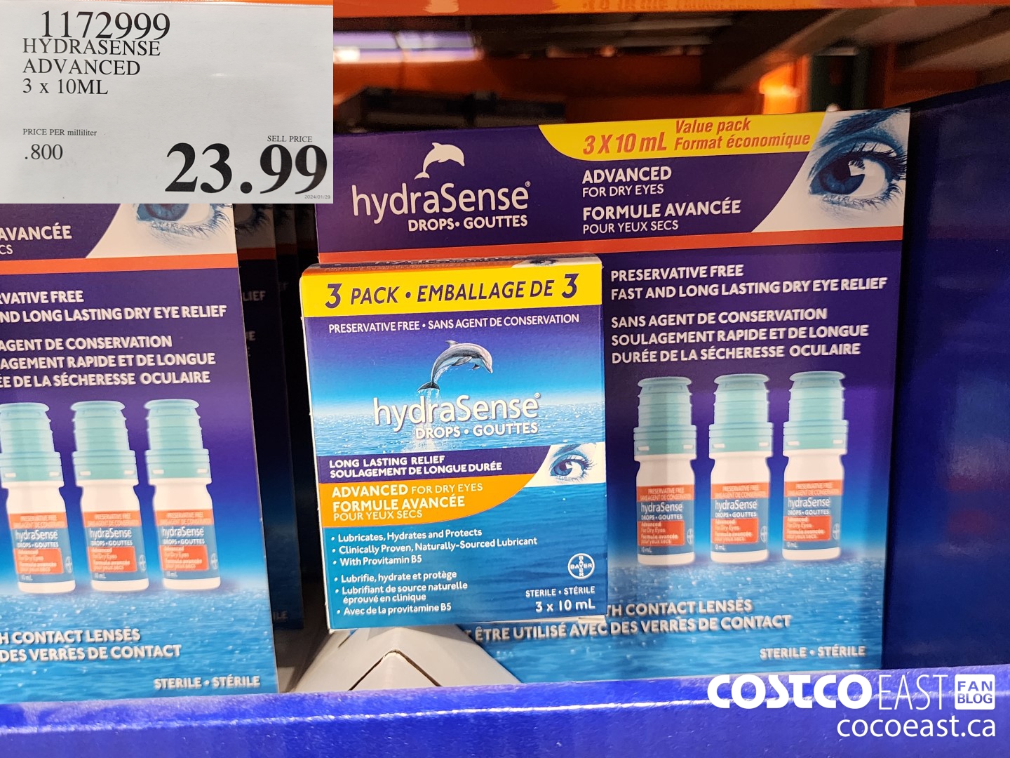 1172999 HYDRASENSE ADVANCED 3 x 10ML $23.99