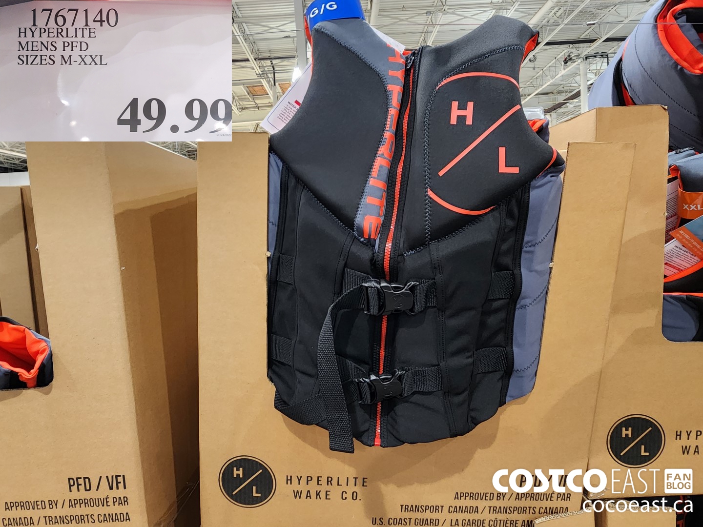 1767140 HYPERLITE MENS PFD SIZES M-XXL $49.99