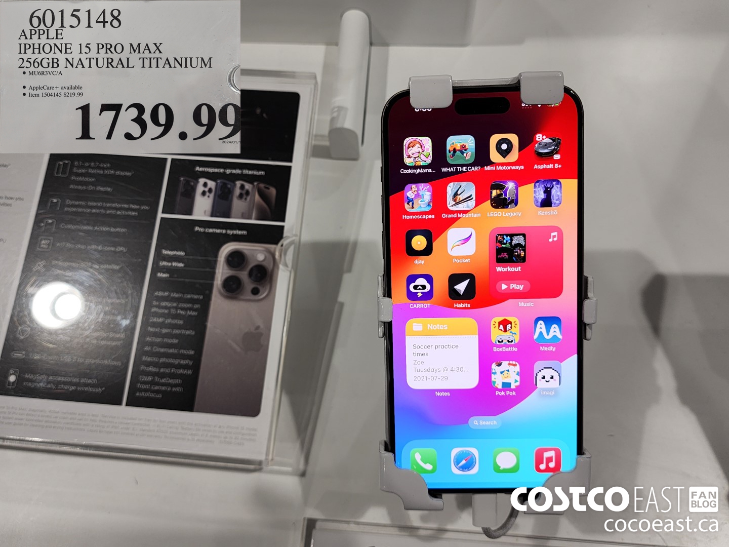 6015148 IPHONE 15 PRO MAX 256GB NATURAL TITANIUM $1739.99