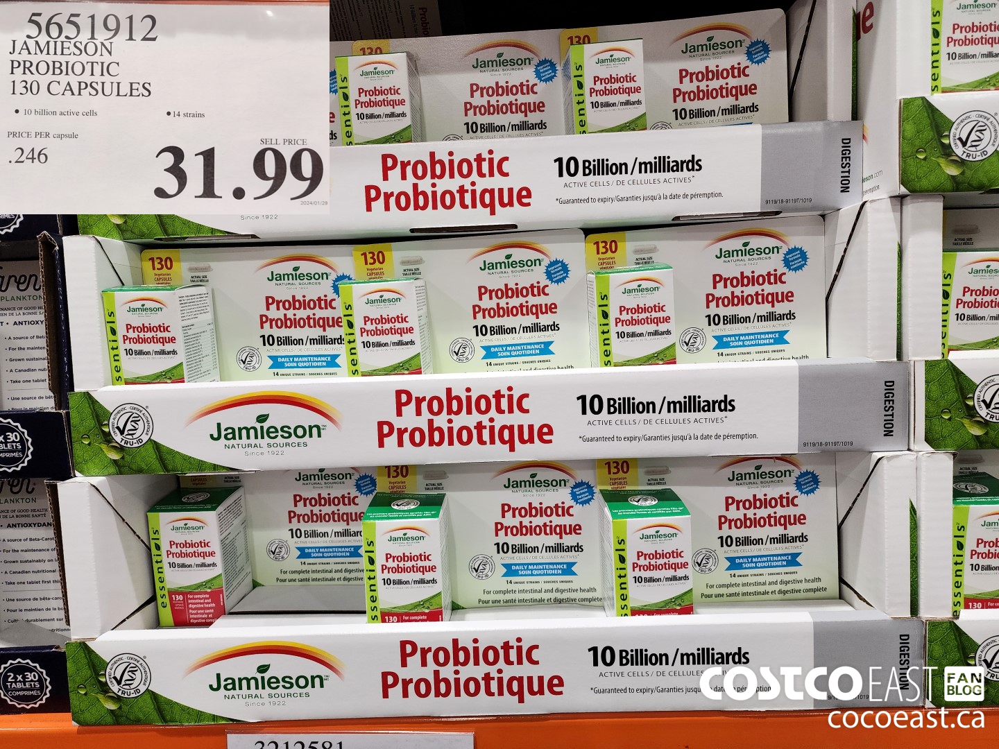 5651912 JAMIESON PROBIOTIC 130 CAPSULES $31.99