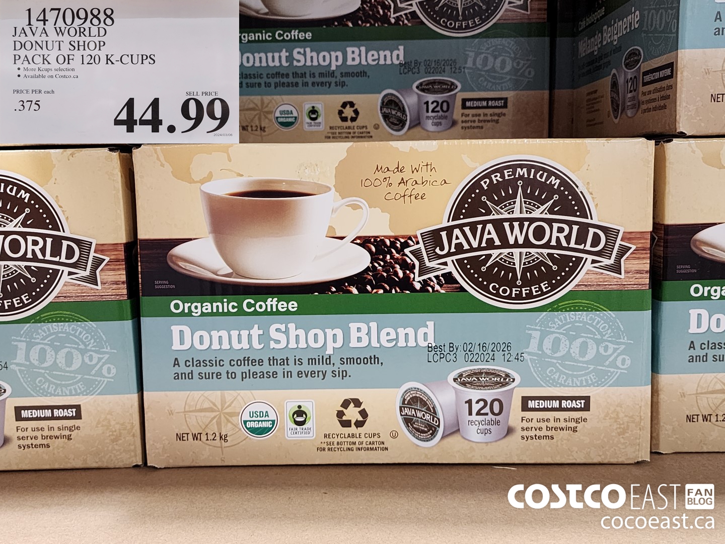 1470988 JAVA WORLD DONUT SHOP PACK OF 120 K-CUPS $44.99